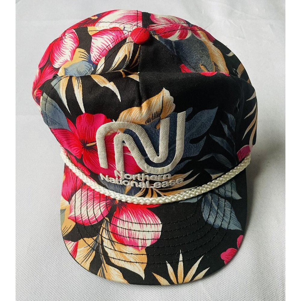 Northern National Lease Vintage Floral Snapback Hat Cap San Sun Rope 90s